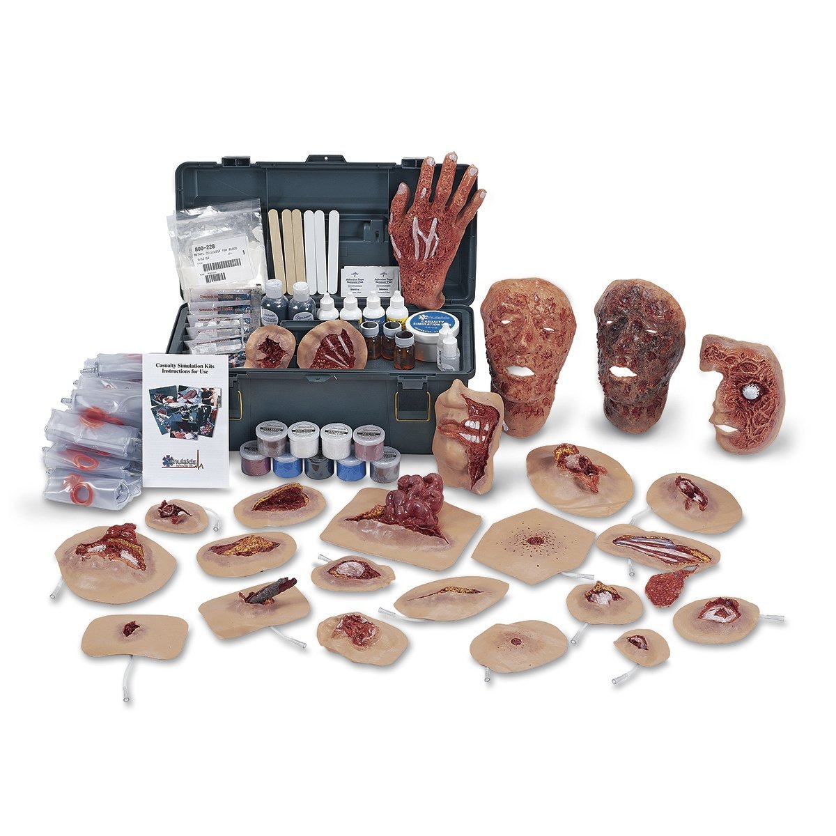 Professional Deluxe Xtreme Trauma Moulage Kit for Realistic Wound Simulation - Perfect for EMT Training, First Aid Classes, Theater Makeup & Halloween Costumes