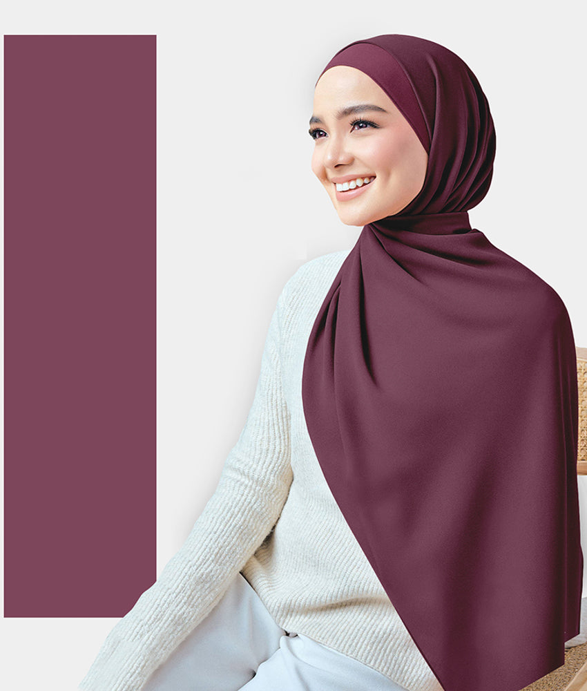 SA12 Vivid Color Chiffon Plain Rectangular Hijab Scarf - Perfect for Daily Wear, Prayer, and Special Occasions