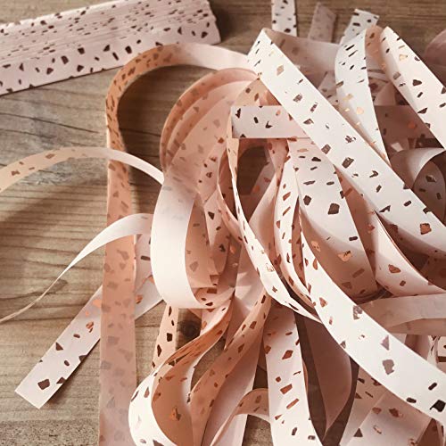 Premium Rose Gold Foil Dust Rose Shredded Tissue Paper Strips - 2oz (3 Liters) for Gift Wrapping, Party Decorations, Wedding Confetti & DIY Crafts