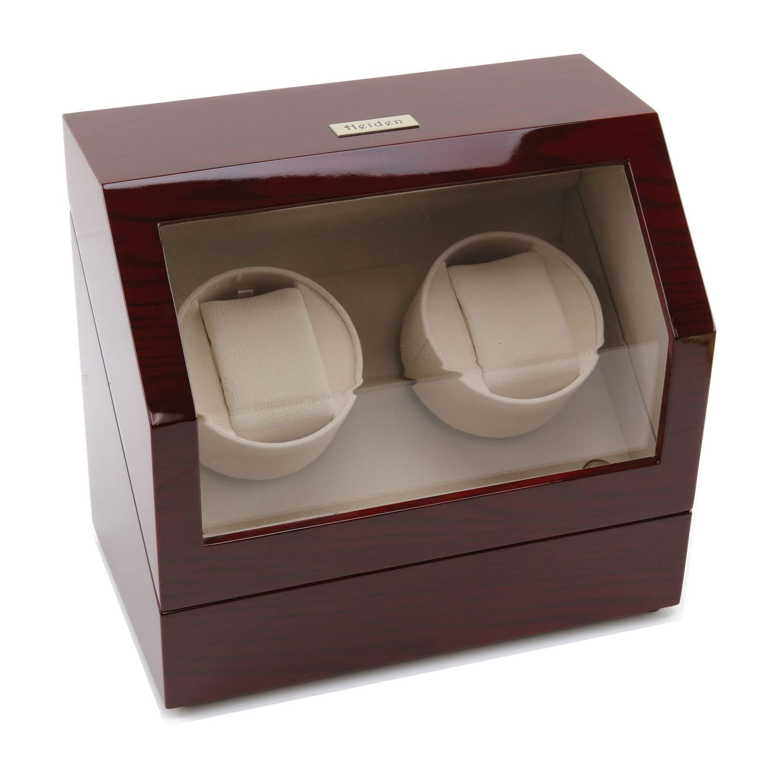 Premium Heiden Dual Powered Automatic Watch Winder - Cherrywood Finish | USB & Battery Operated | Perfect for Watch Collectors & Luxury Storage