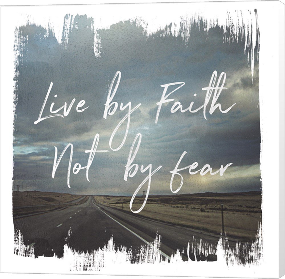 Laura Marshall 'Wild Wishes II Live by Faith' Inspirational Canvas Wall Art - 8x8 Inches Museum Wrapped Christian Home Decor for Living Room, Bedroom & Office
