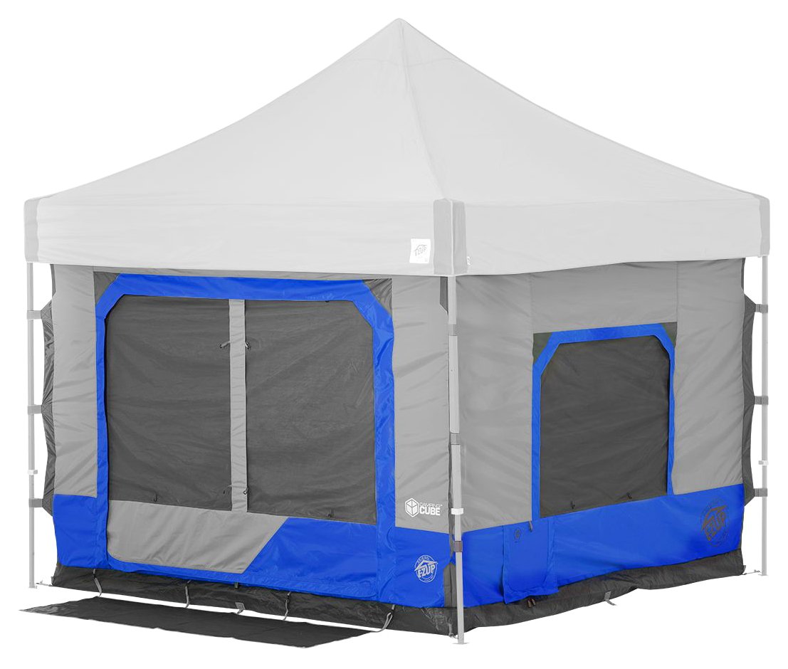 E-Z UP Camping Cube 6.4 - Convert 10' Straight Leg Canopy into Camping Tent - Royal Blue Shelter Accessory (Canopy Not Included) - Perfect for Outdoor Camping, Beach Trips & Tailgating