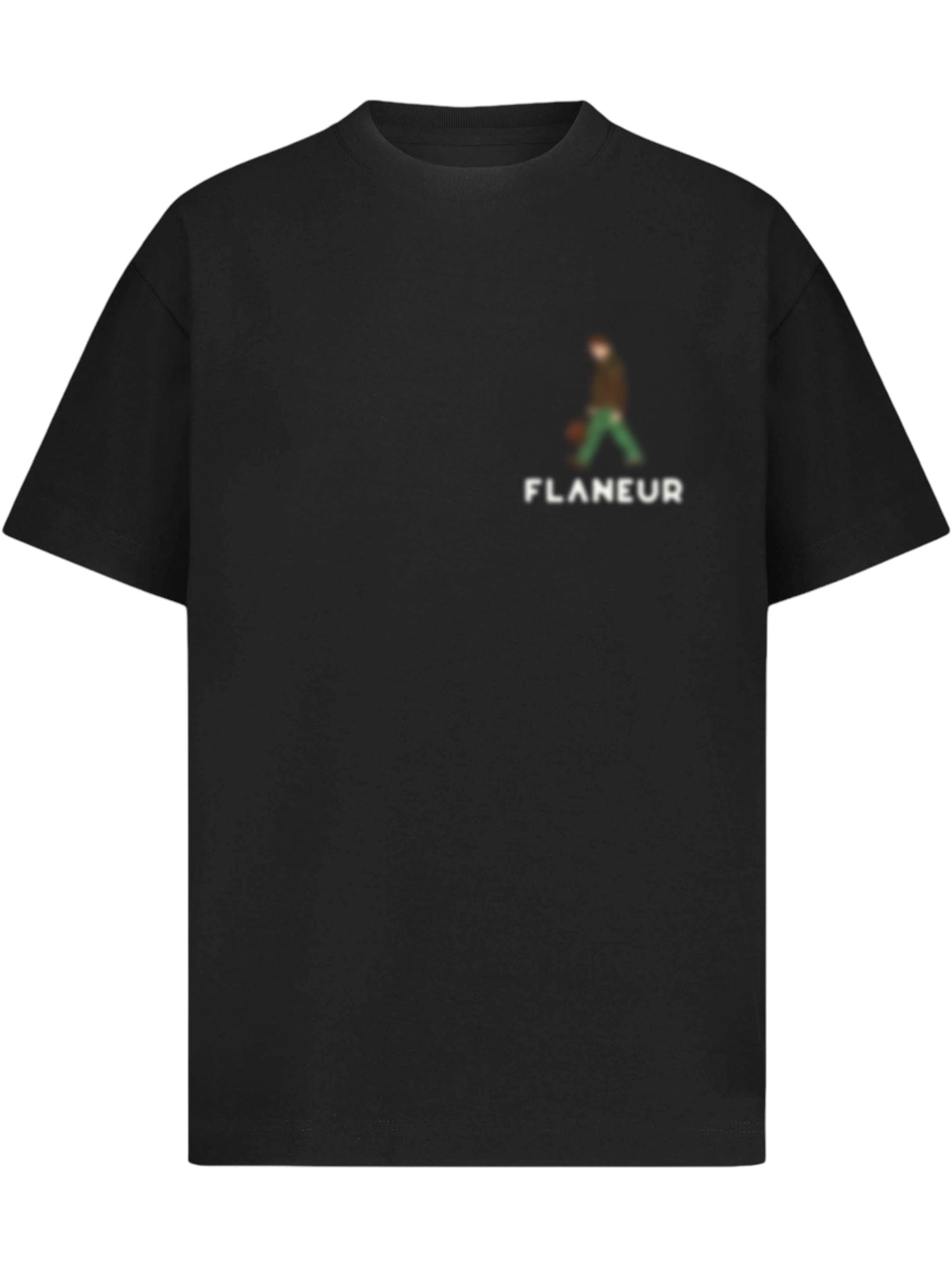 Flaneur Blurred Stroller T-Shirt for Women - Soft Cotton Casual Tee - Black - Perfect for Everyday Wear, Outings & Relaxing