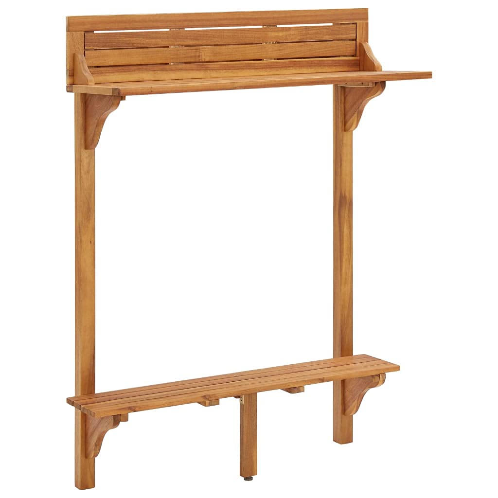 Rustic Brown 48 Inch Wooden Pub Bar Table - Oil Finish, Easy-to-Clean Table Top with Metal Brackets - Perfect for Balcony, Dining Room & Home Bar Decor