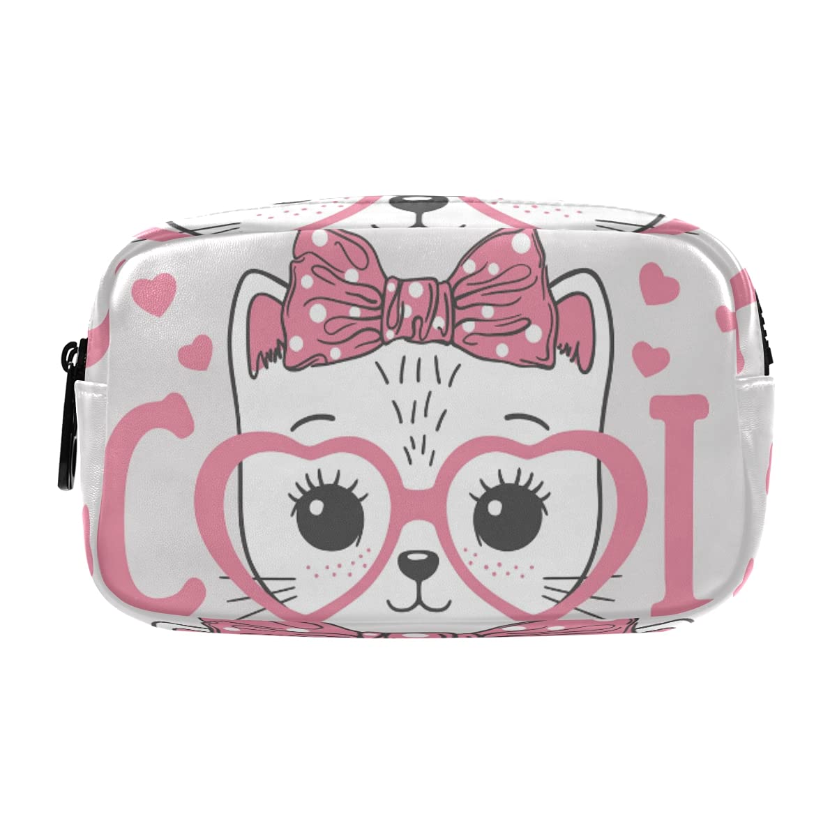 Cute Cat Cosmetic Bag - Waterproof Travel Makeup Organizer for Brushes & Penciles | Portable Toiletry Pouch for Girls | Perfect for Travel, Gym & Daily Makeup Storage