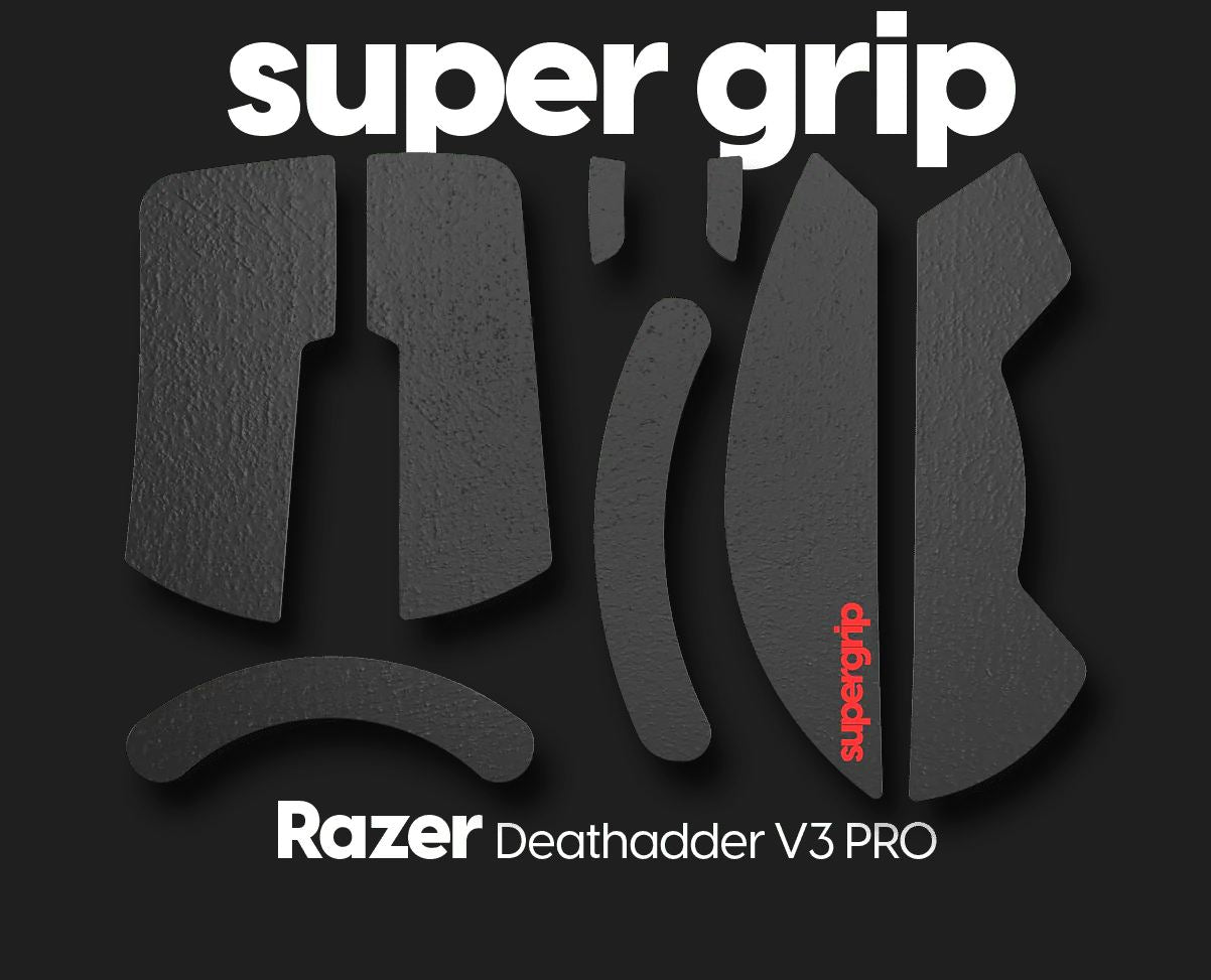 Pulsar Supergrip Grip Tape for Razer Deathadder V3 Pro - Enhanced Grip for Gaming Mice - Perfect for Esports, FPS, and Competitive Gaming