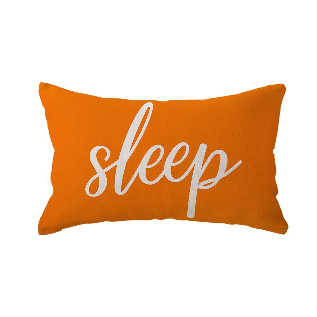 Farmhouse Rustic Decorative Lumbar Pillow Covers 12x20 Inch - Soft Sleep Throw Pillow Cases for Sofa, Bed & Couch - Orange Waist Cushion Covers - Perfect Housewarming Gifts & Home Decor Accents