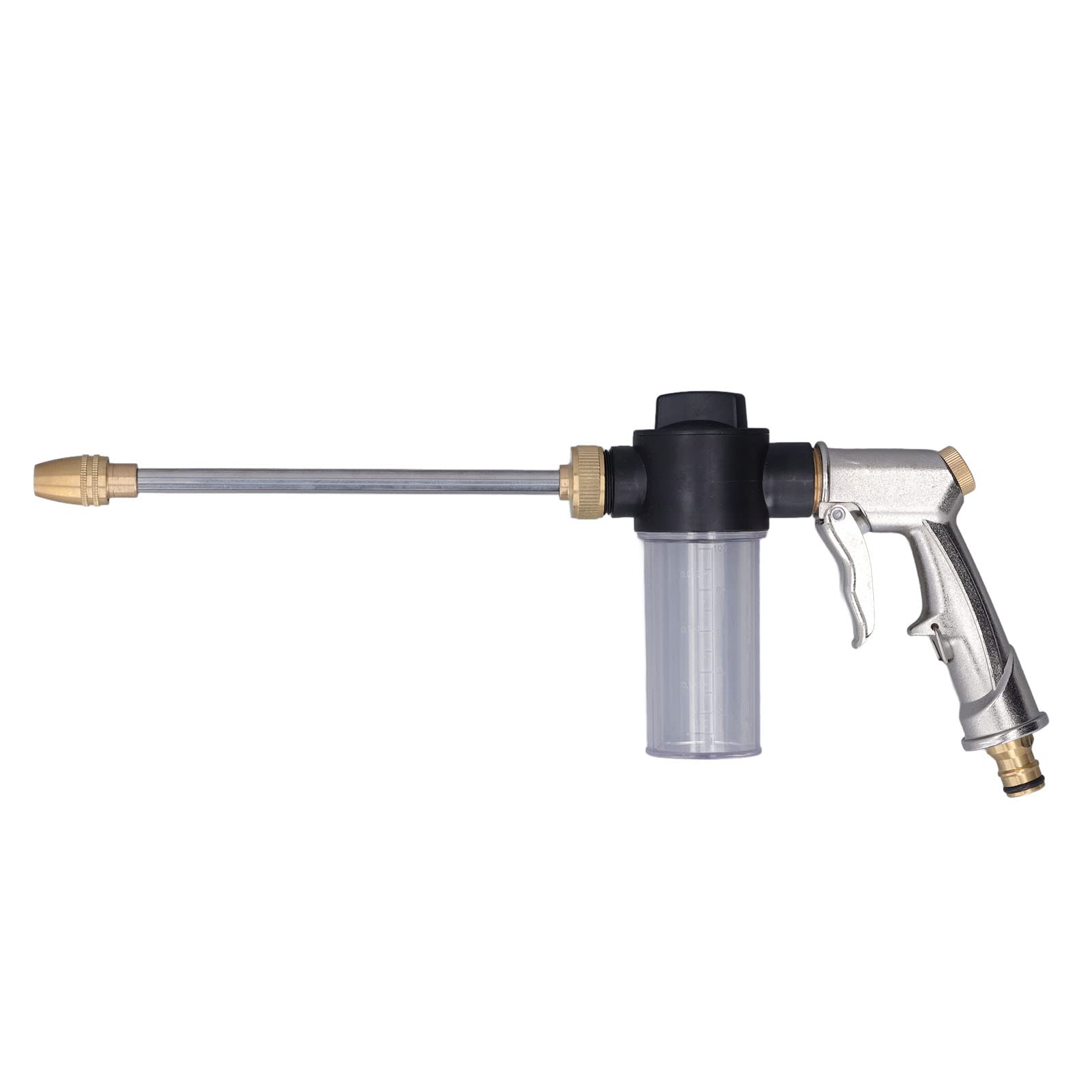 High Pressure Water Spray Nozzle - Flexible Garden Hose Wand with Container for 1/2in Pipe | Perfect for Pet Washing, Car Cleaning & Outdoor Gardening | Heavy Duty Household & Professional Use