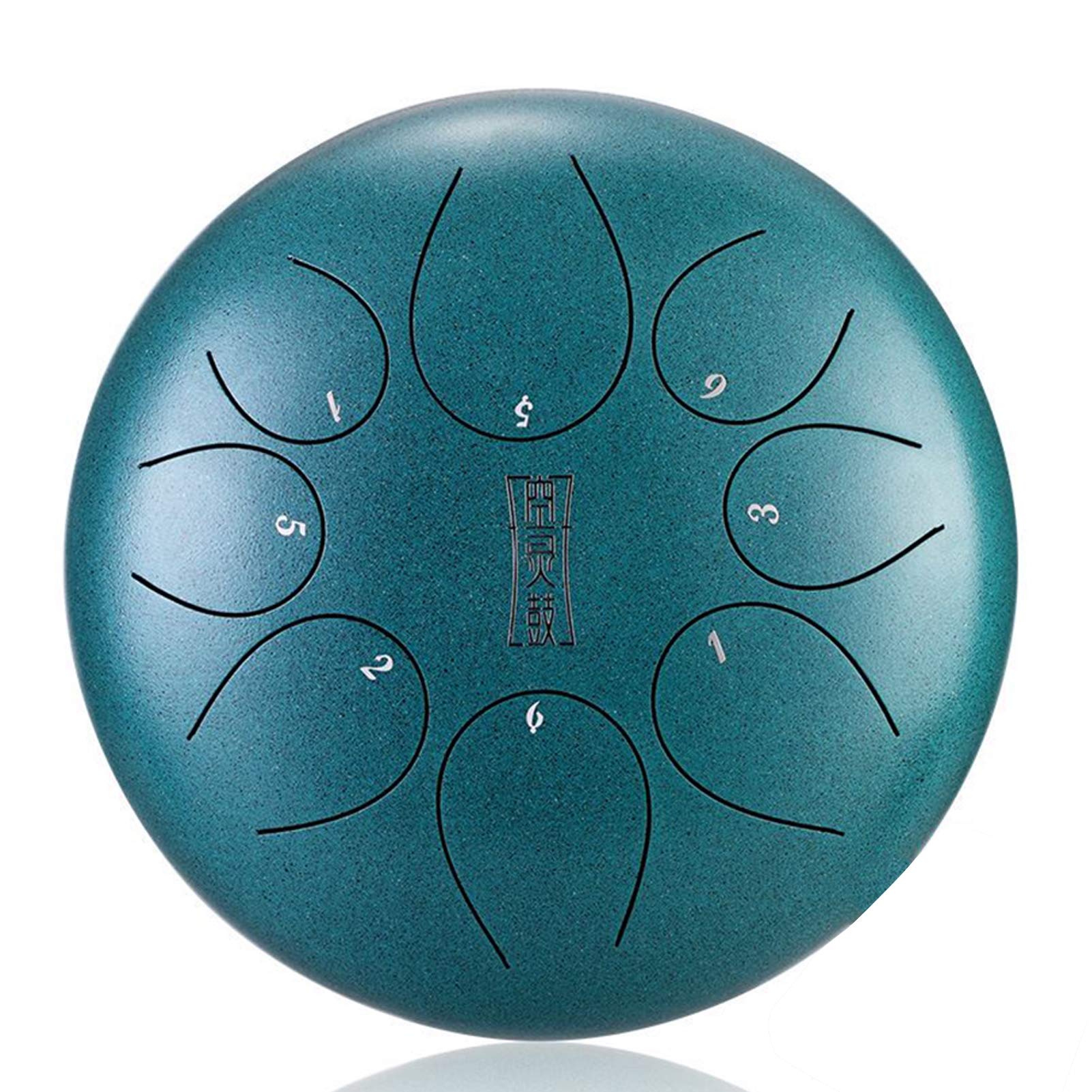 Shuntao 10 Inch 8 Note D Key Handpan Drum - Professional Steel Tongue Drum & Percussion Instrument for Music Therapy, Meditation & Healing | Perfect for Beginners, Adults & Kids | Light Green Color | Great for Yoga Studios, Sound Baths & Home Relaxation