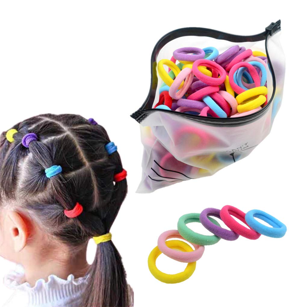 200 Packs Colorful Seamless Hair Ties for Girls - Soft Ponytail Holders & Hair Elastics for School, Sports & Everyday Use