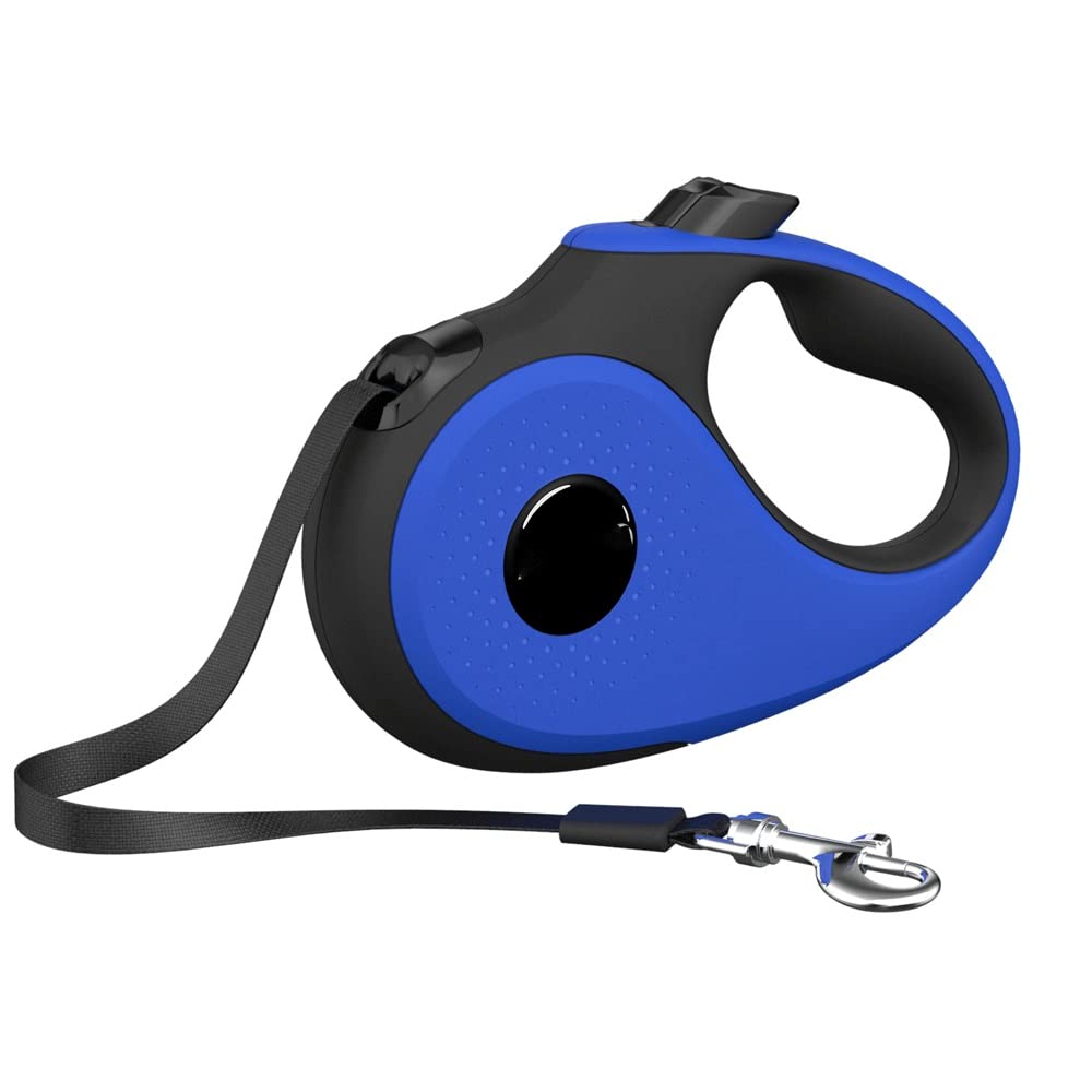 **MZLXDEDIAN Heavy Duty Retractable Dog Leash for Small & Medium Dogs – 16ft Anti-Chew Steel Chain, 360° Tangle-Free, Break & Lock System – Perfect for Walking, Training & Outdoor Adventures (Blue)**