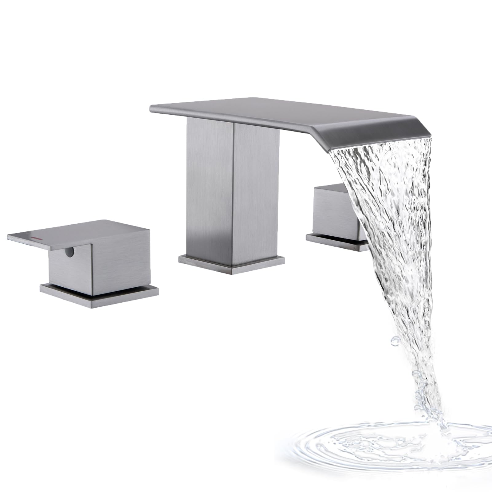 2 Handle Deck Mount Roman Bathtub Faucet Set - Brushed Nickel Finish, High Flow Garden Tub Faucet for Vintage Bathroom & Spa Relaxation