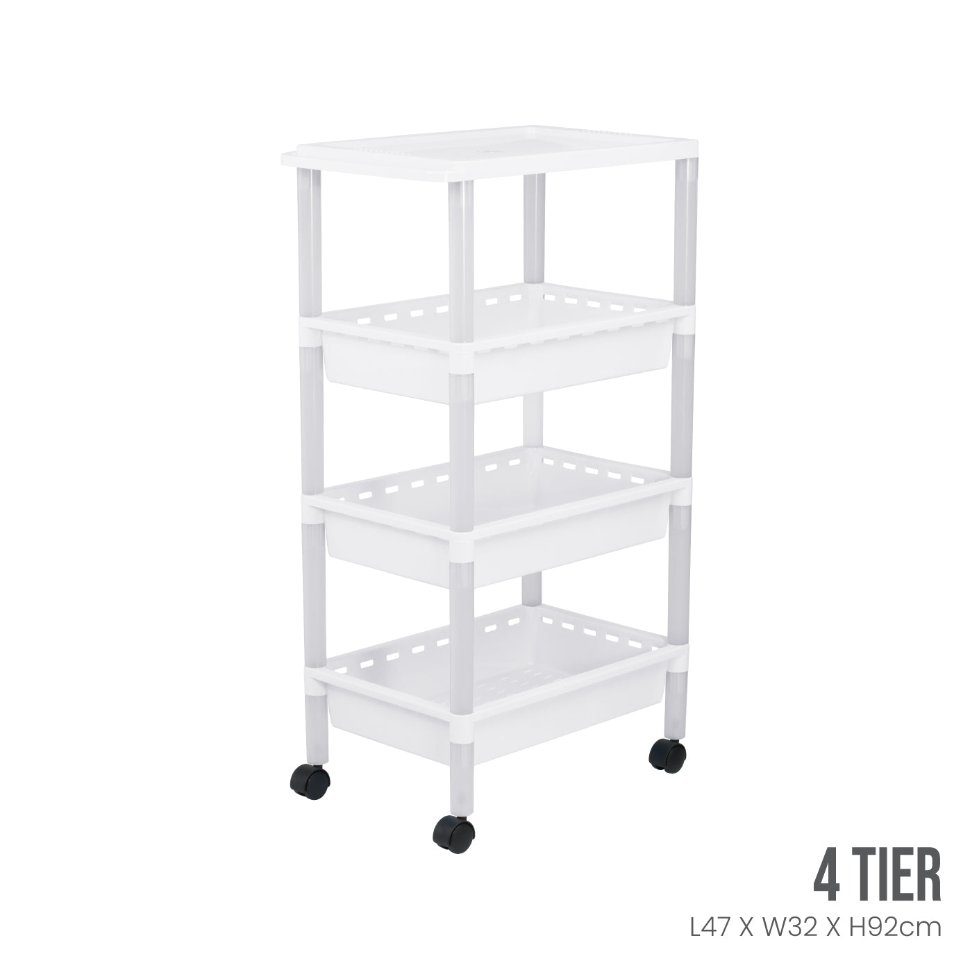 4-Tier Dim Sum Cart - Stainless Steel Steamer Basket for Restaurants & Catering | Perfect for Serving Dumplings, Buns & Asian Cuisine