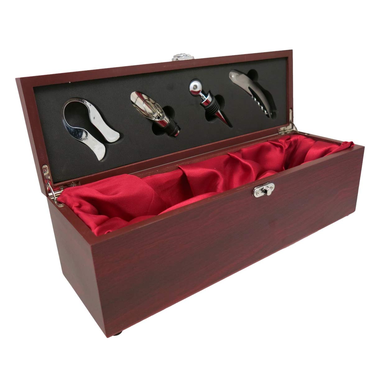 Premium Rosewood Wine Gift Box Set with Corkscrew & Foil Cutter - Elegant Wine Storage & Perfect Gift for Wine Lovers, Anniversaries & Housewarming Parties