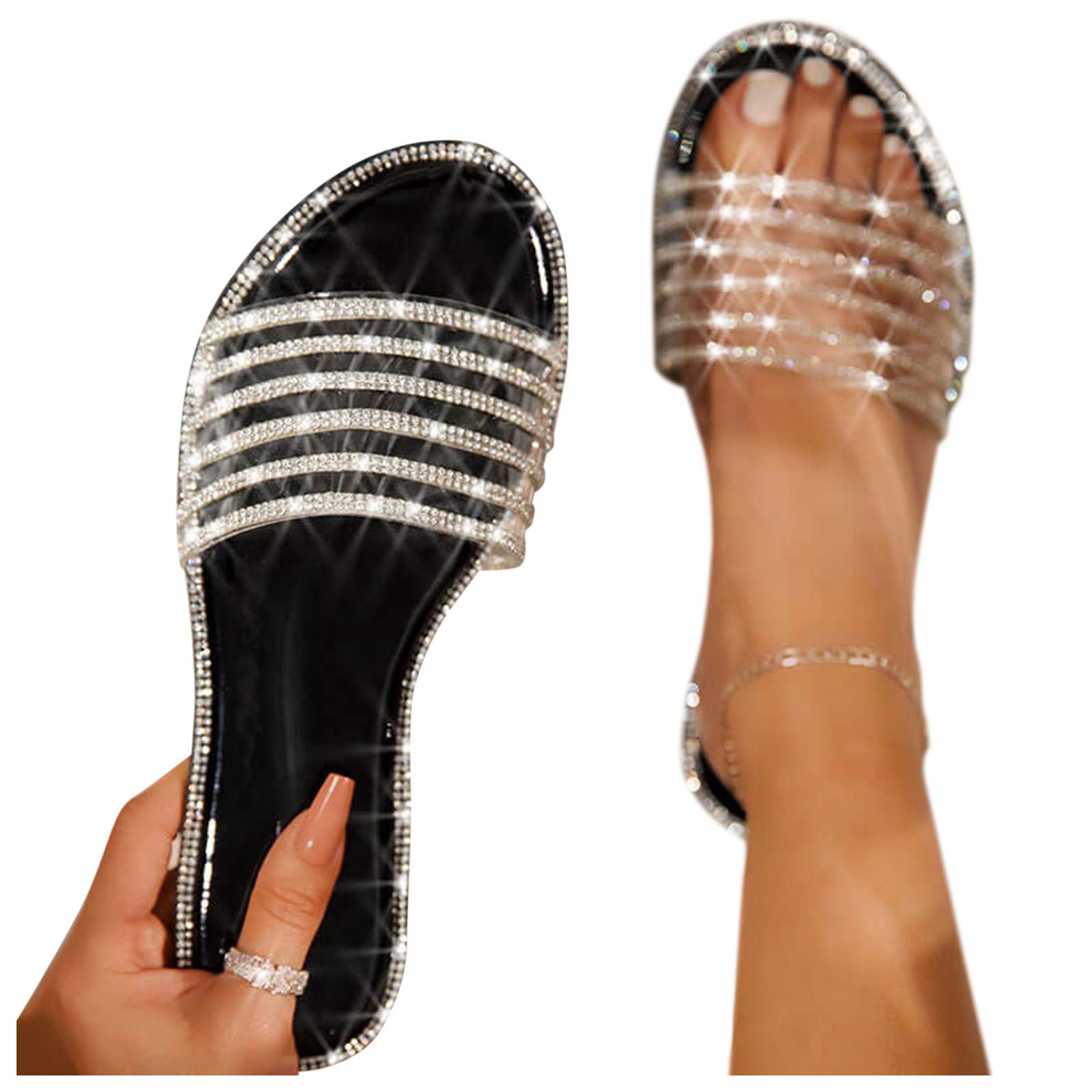 **AODONG Women's Casual Summer Sandals - Comfortable Flat Open-Toe Flip Flops for Beach, Walking & Outdoor Activities**