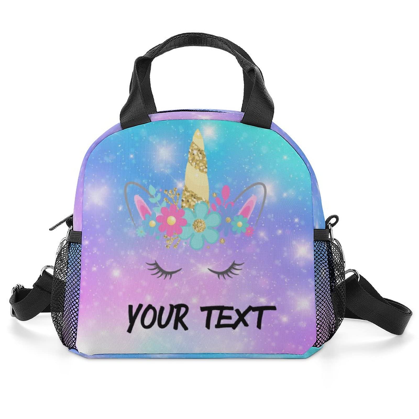 Custom Personalized Unicorn Galaxy Lunch Bag for Women & Men - Insulated Reusable Lunch Tote with Adjustable Strap | Perfect for Work, School & Picnics | Add Your Name Text