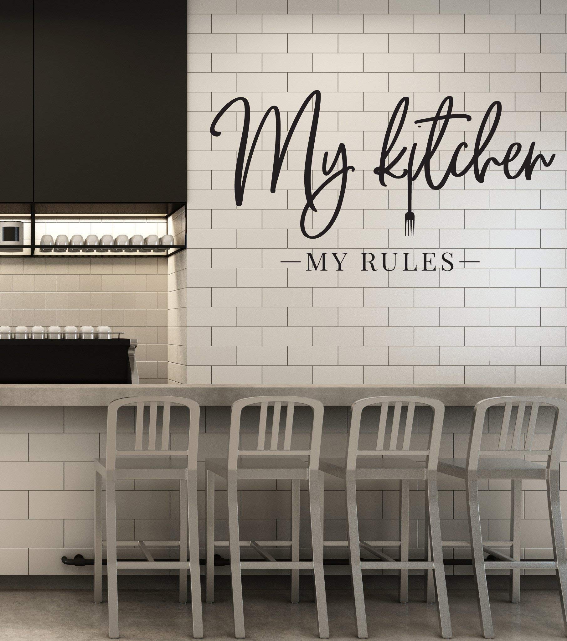 My Kitchen My Rules Vinyl Wall Decal - Motivational Quote Kitchen Stickers for Home Decor (4010ig) | Perfect for Kitchens, Dining Rooms & Office Spaces