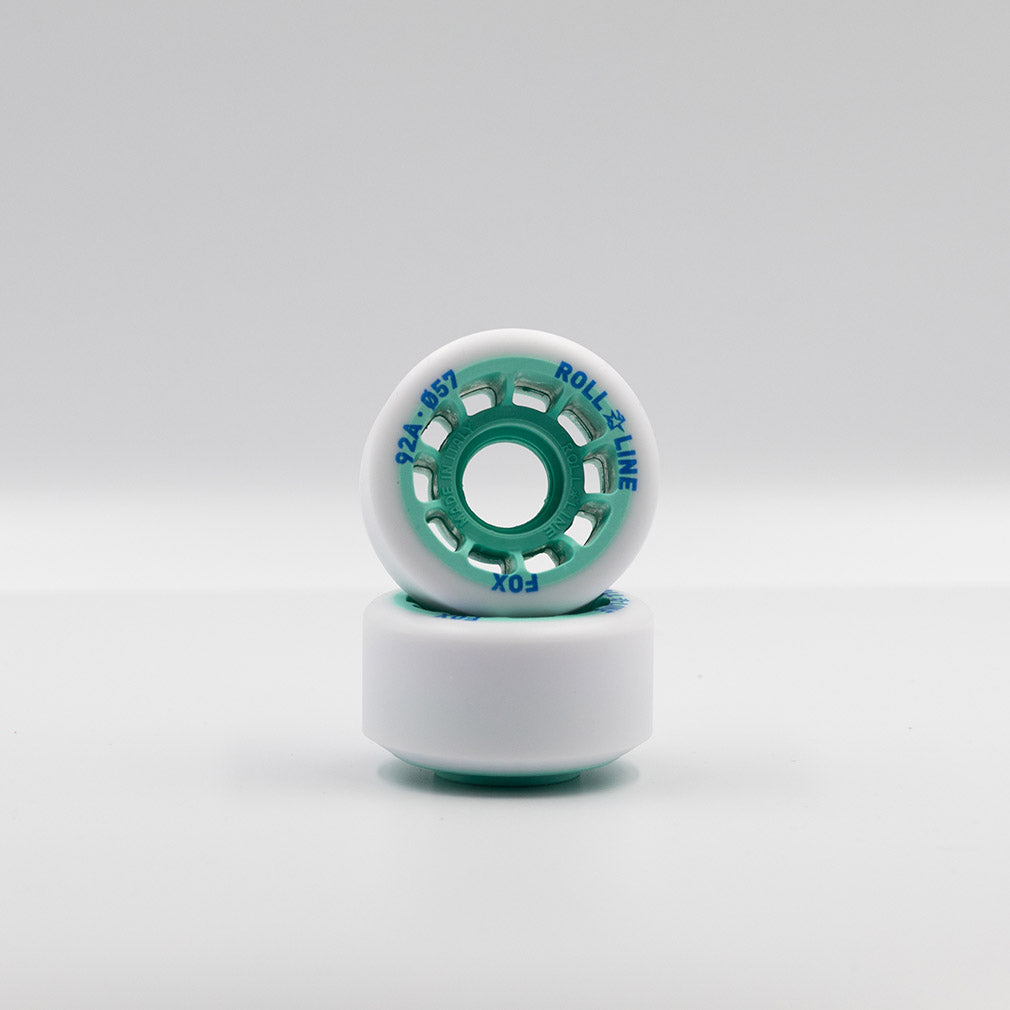 Roll Line Fox 57mm Wheels 8 Pack - Premium Roller Skate Wheels for Indoor & Outdoor Skating, Derby, and Artistic Roller Skating