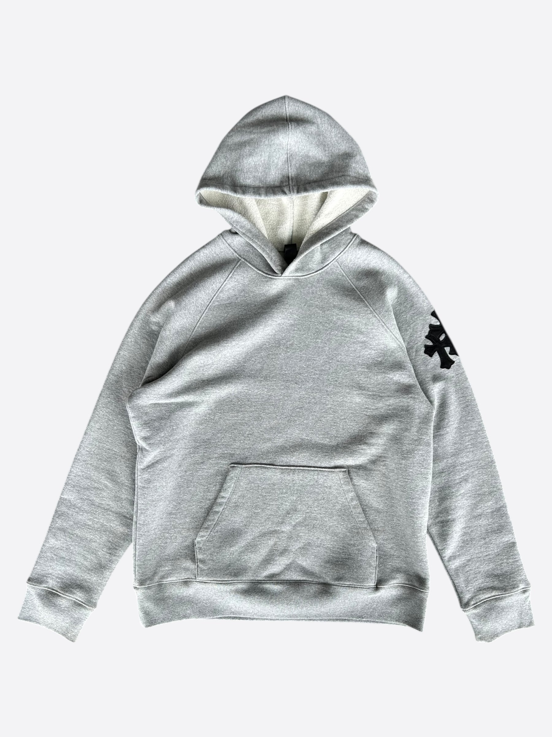 Chrome Hearts Grey & Black Triple Cross Patch Hoodie for Men & Women | Stylish Streetwear for Casual Outfits & Urban Fashion