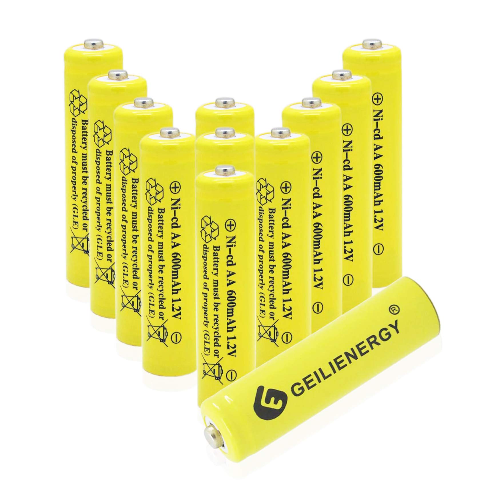BAOBIAN AA NiCd 600mAh 1.2V Rechargeable Batteries - 12 Pack | Low Self Discharge | Pre-Charged | for Solar Lights, Garden Lamps, Remote Controls, Computer Mice | Perfect for Outdoor & Indoor Use