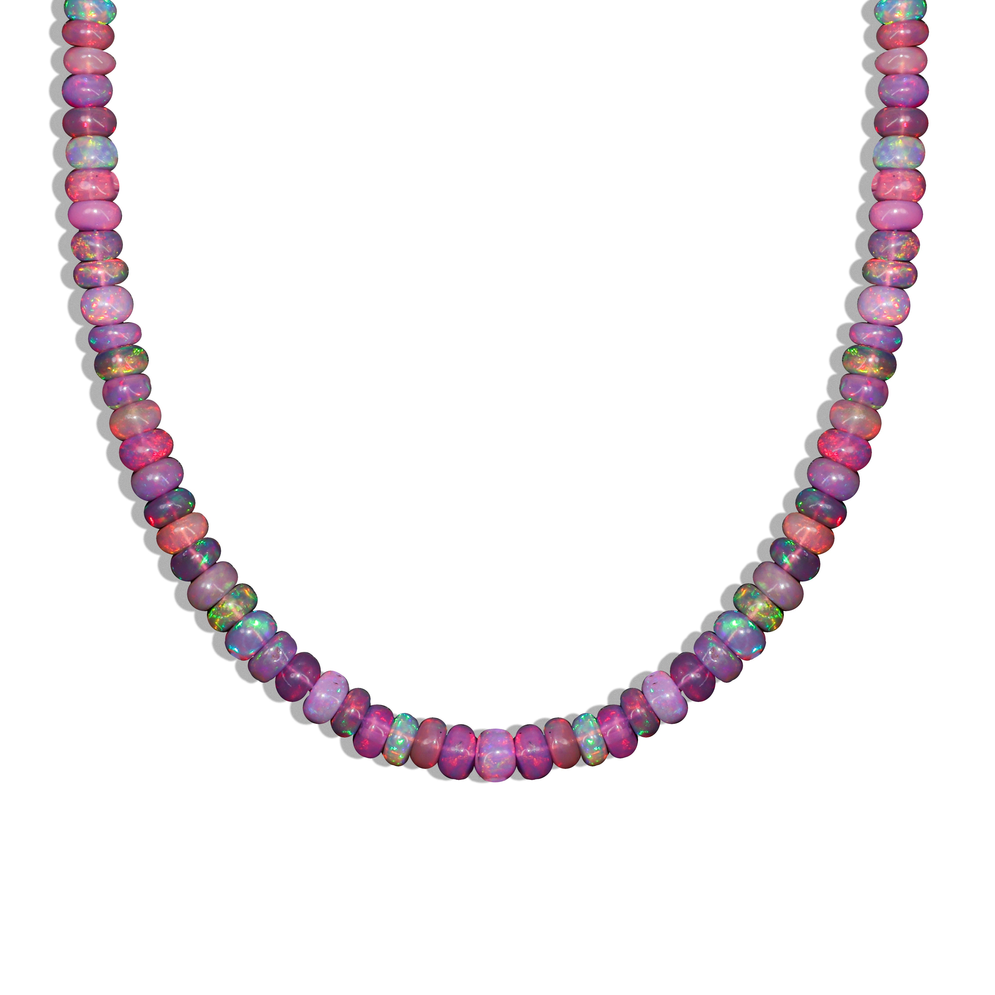 Natural Purple Opal Dark Color Plain Beaded Necklace for Women - Elegant Handmade Jewelry Gift for Birthday, Anniversary & Special Occasions