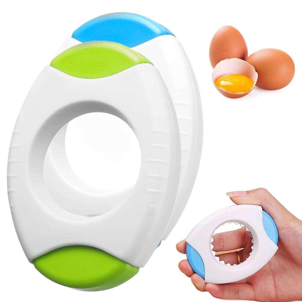 2024 New Egg Shell Opener & Cutter - Quick & Easy Eggshell Top Remover for All Egg Types (Blue+Green) - Perfect for Breakfast, Baking & Cooking
