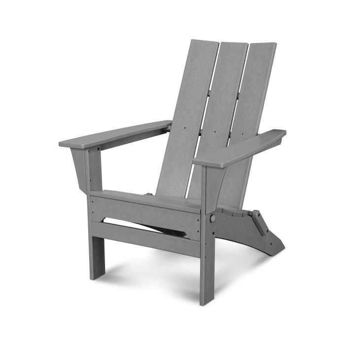 POLYWOOD Modern Folding Adirondack Chair - Outdoor Patio Furniture, Weather-Resistant, Durable Plastic Lumber - Perfect for Backyard, Poolside, Garden & Deck Relaxation
