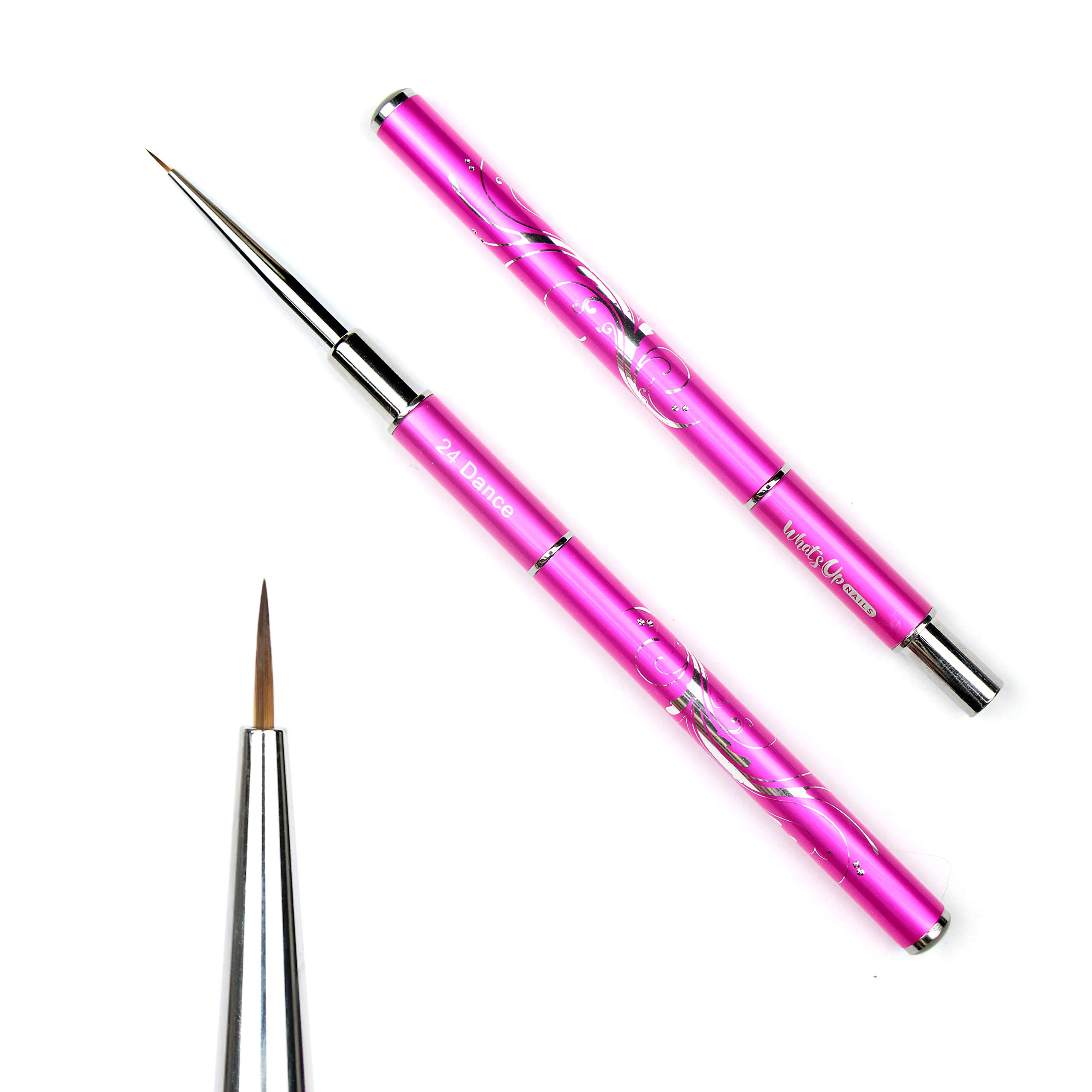 Whats Up Nails - Professional Nail Art Detail Brush #24 for Precise Designs | Perfect for Gel Polish, Acrylics & DIY Manicures at Home or Salon