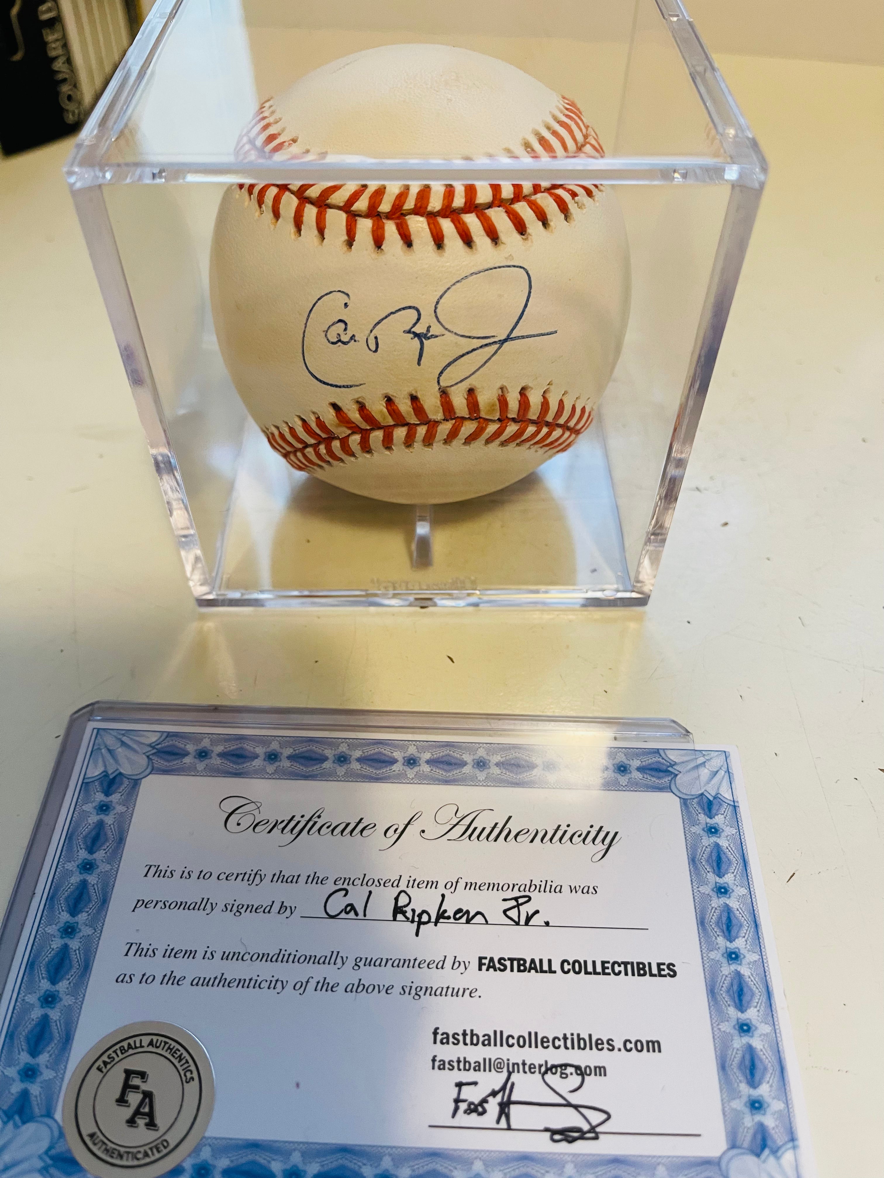 Cal Ripken Jr Autographed Baseball with Display Case & Certificate of Authenticity - Perfect for Collectors, Sports Memorabilia Fans & Gift Giving