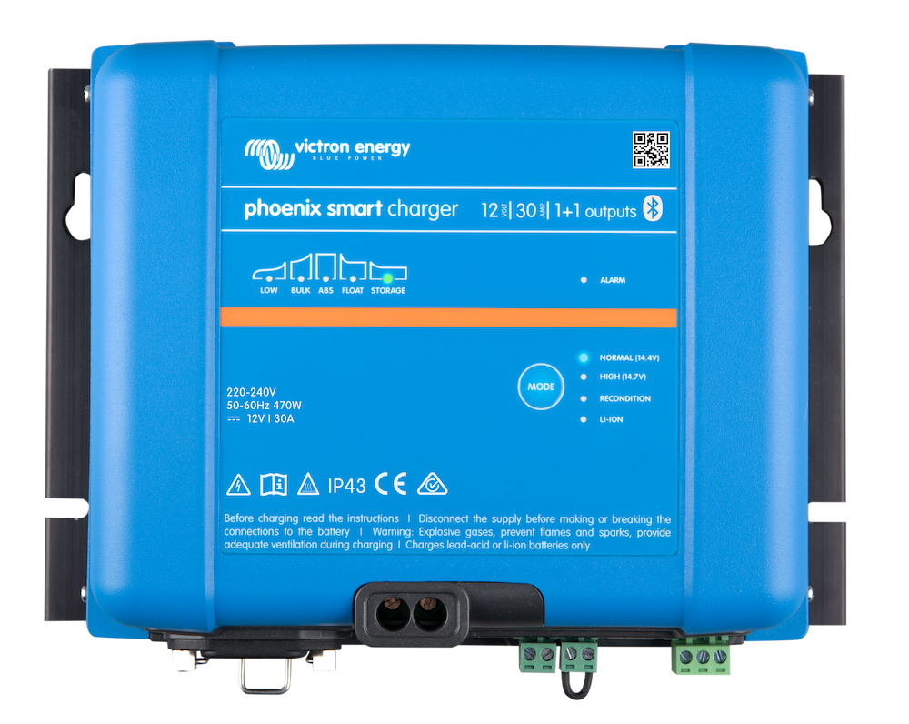 Phoenix Smart IP43 Fast Charger 12V/30A Dual Port (1+1) - Perfect for RVs, Boats, and Off-Grid Power Systems
