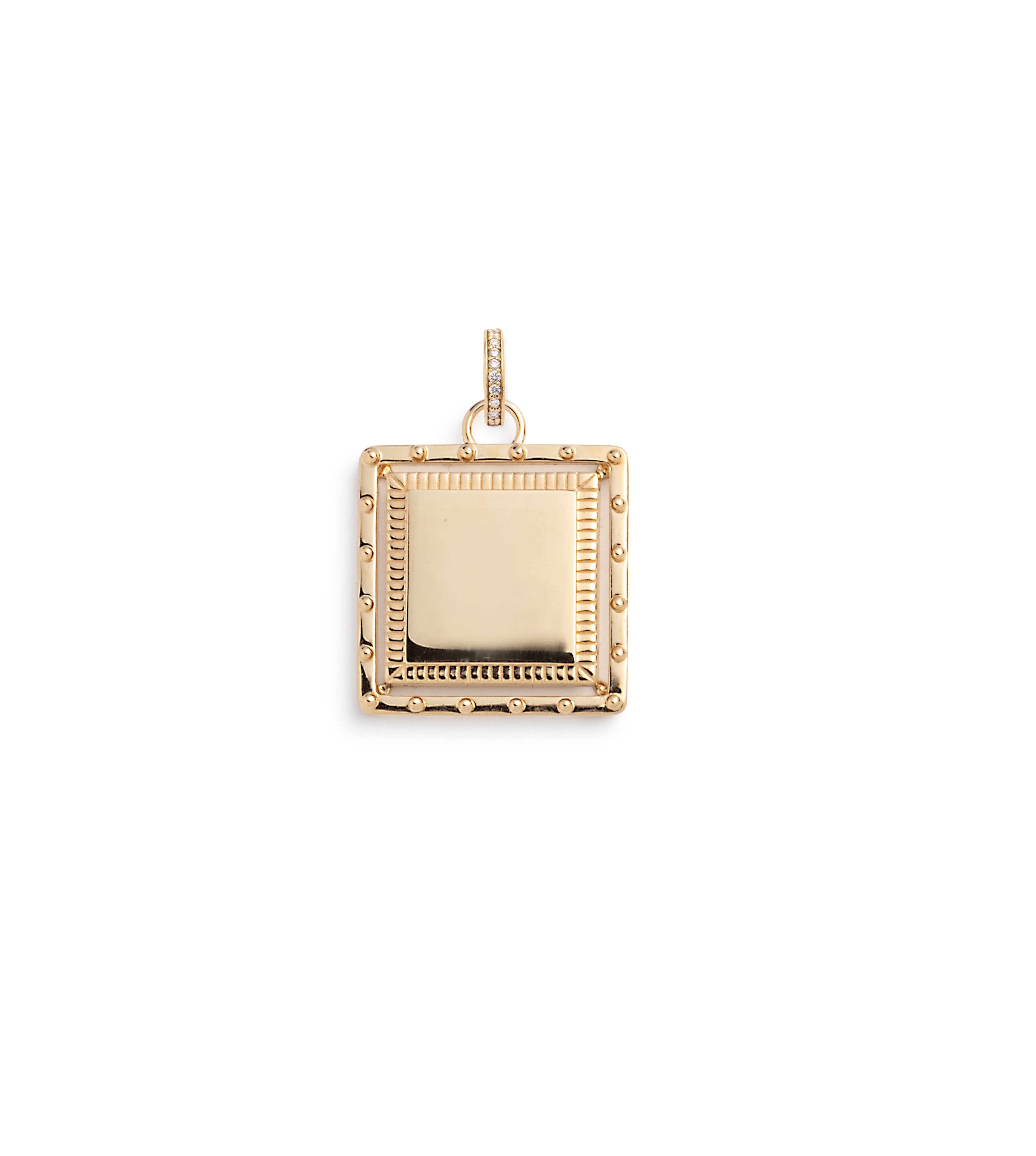 Engravable Square Baby Pendant Necklace with Annex Link - Personalized Jewelry Gift for Newborns, Christening, Baptism & Special Occasions