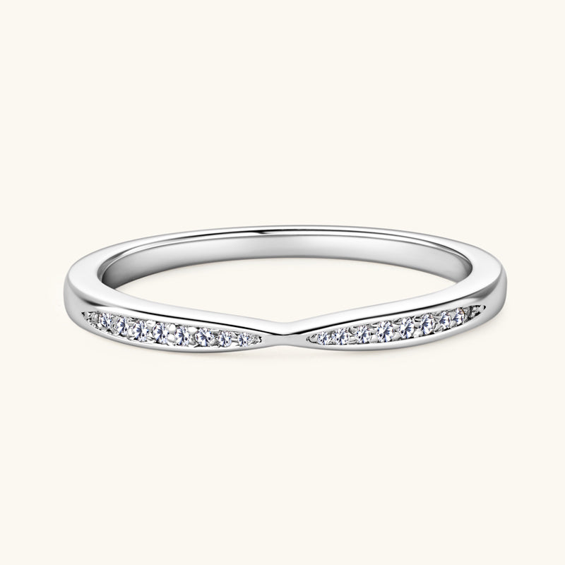 Eternity Premium Moissanite Pavé Wedding Ring - 14K White Gold Diamond Alternative Bridal Band for Women | Perfect for Engagement, Anniversary & Special Occasions