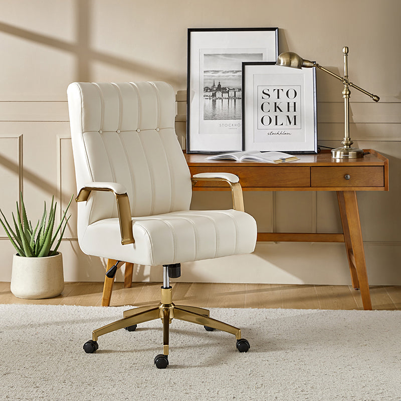 Premium Conelius Leather Ergonomic Executive Office Chair - High Back Adjustable Swivel Chair with Lumbar Support for Home & Office Workspace, Perfect for Long Hours Sitting Comfort