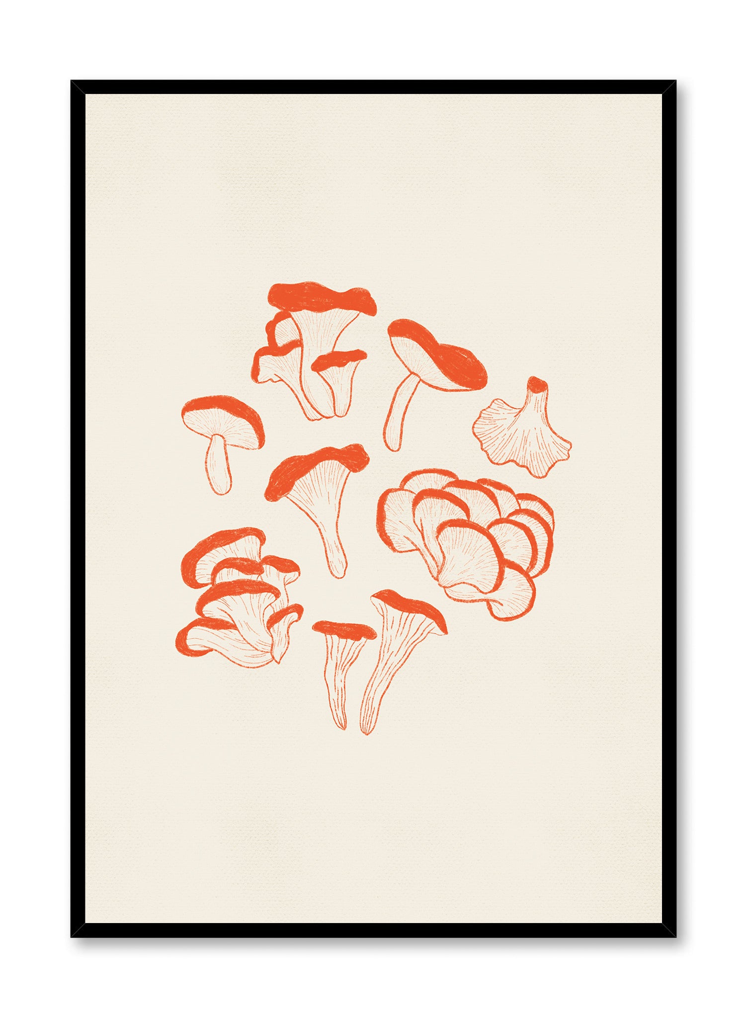 Foraged Funghi Art Print - Unique Mushroom Poster for Home & Office Decor | Nature-Inspired Wall Art for Living Room, Bedroom & Kitchen