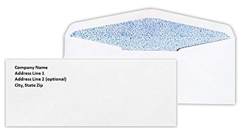 Custom Printed #10 Security Envelopes - Bright White Wove, 24 Smooth Finish (1000 Pack) for Business Mailing & Document Protection | Professional Bulk Printing for Offices, Banks & Legal Use