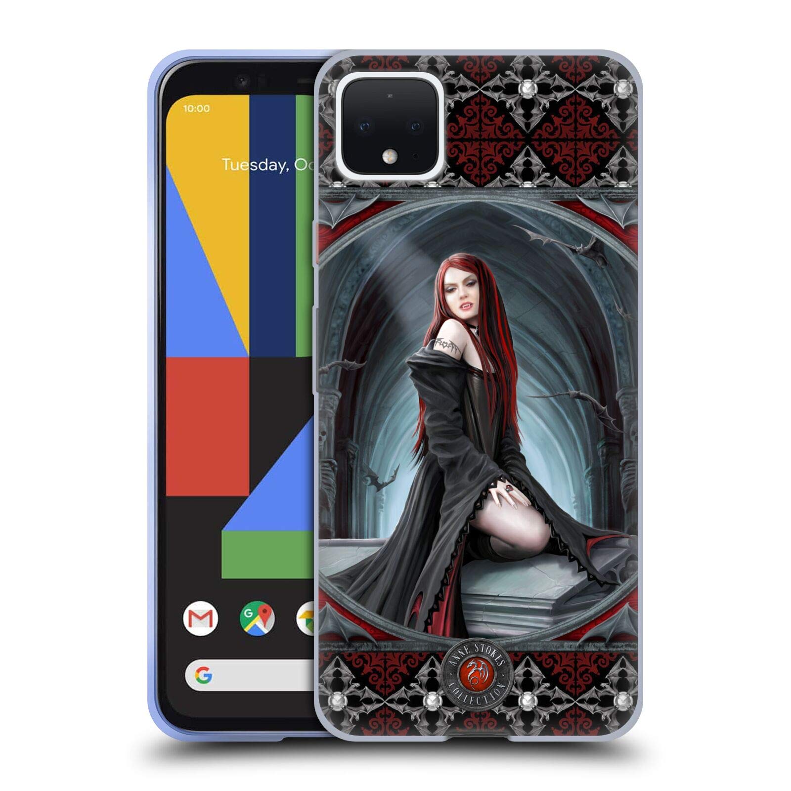 Anne Stokes Gothic Soft Gel Case for Google Pixel 4 XL - Gothic Night Design for Phone Protection