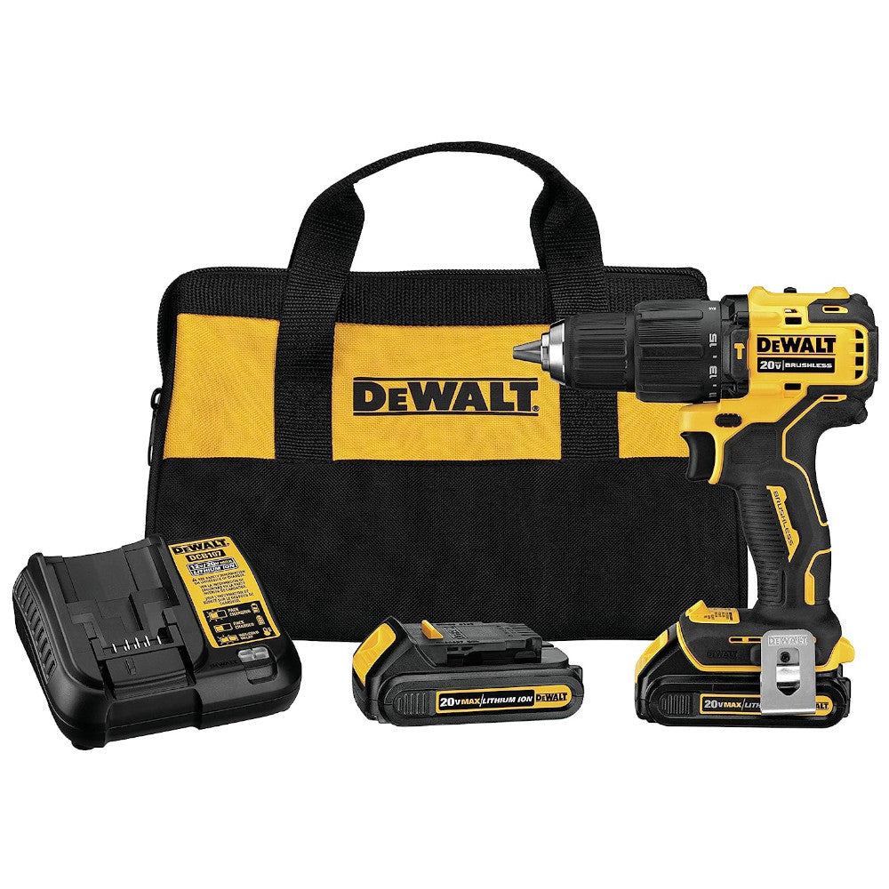 DEWALT ATOMIC 20V MAX* Cordless Hammer Drill/Driver Kit (DCD709C2) - Refurbished with Warranty - Perfect for DIY Projects, Home Repairs & Construction Work
