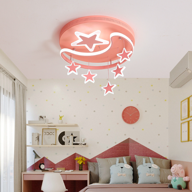 LED Moon and Stars Ceiling Light for Kids - Nursery, Bedroom, Playroom Decor - Dimmable Night Light for Safe and Cozy Sleep Environment