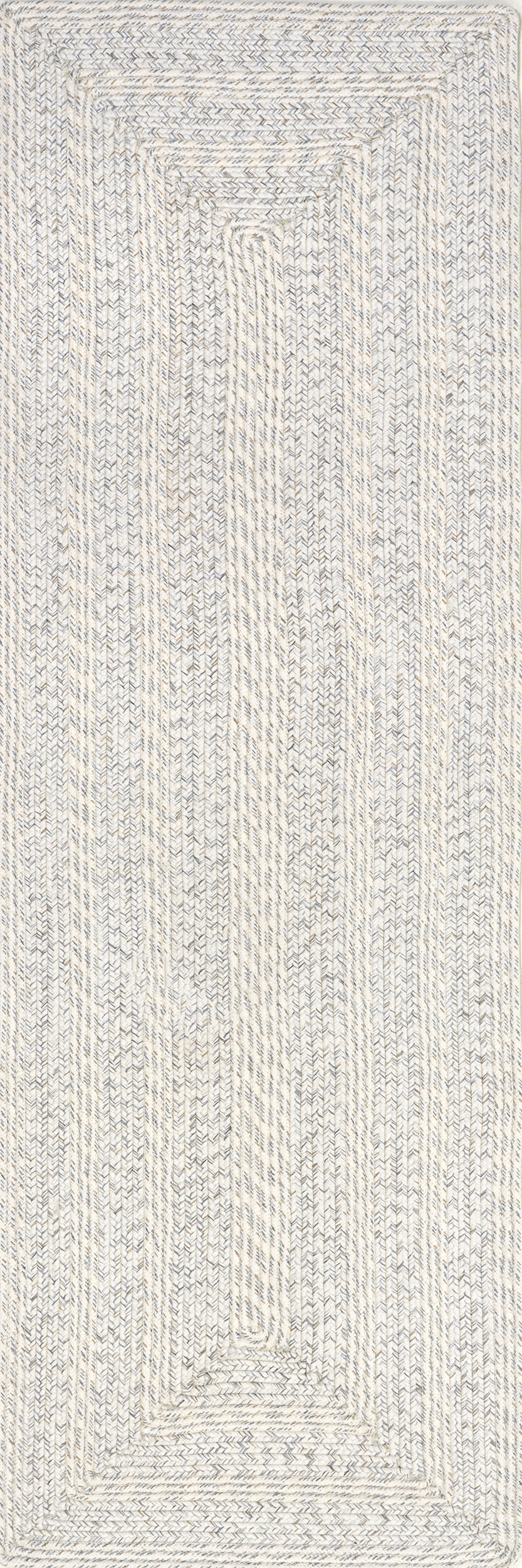 Braided Texture Indoor/Outdoor Rug - Soft Woven Ivory Area Carpet for Living Room, Bedroom, Patio & Deck - Water-Resistant & Durable Home Decor