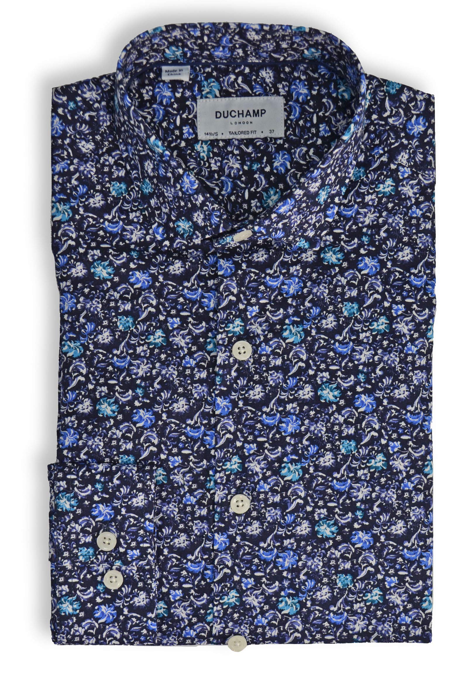 Duchamp London Floral Print Men's Dress Shirt - Formal & Casual Wear for Office, Wedding & Special Occasions
