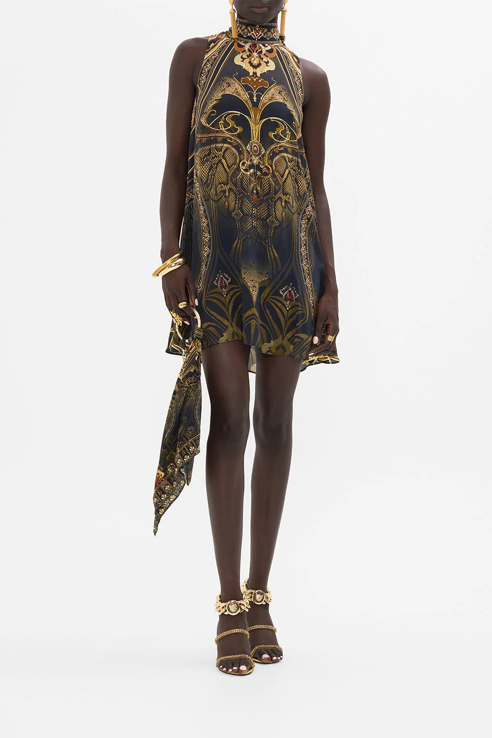 Elegant Back Neck Tie Short Dress - Nouveau Noir Style for Women | Perfect for Cocktail Parties, Date Nights & Summer Outings