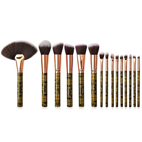 15-Piece Professional Makeup Brush Set - Blush, Lip, Eyeliner, Eyeshadow & Powder Brushes for Flawless Face Makeup | Perfect for Daily Beauty Routine & Professional Makeup Artists