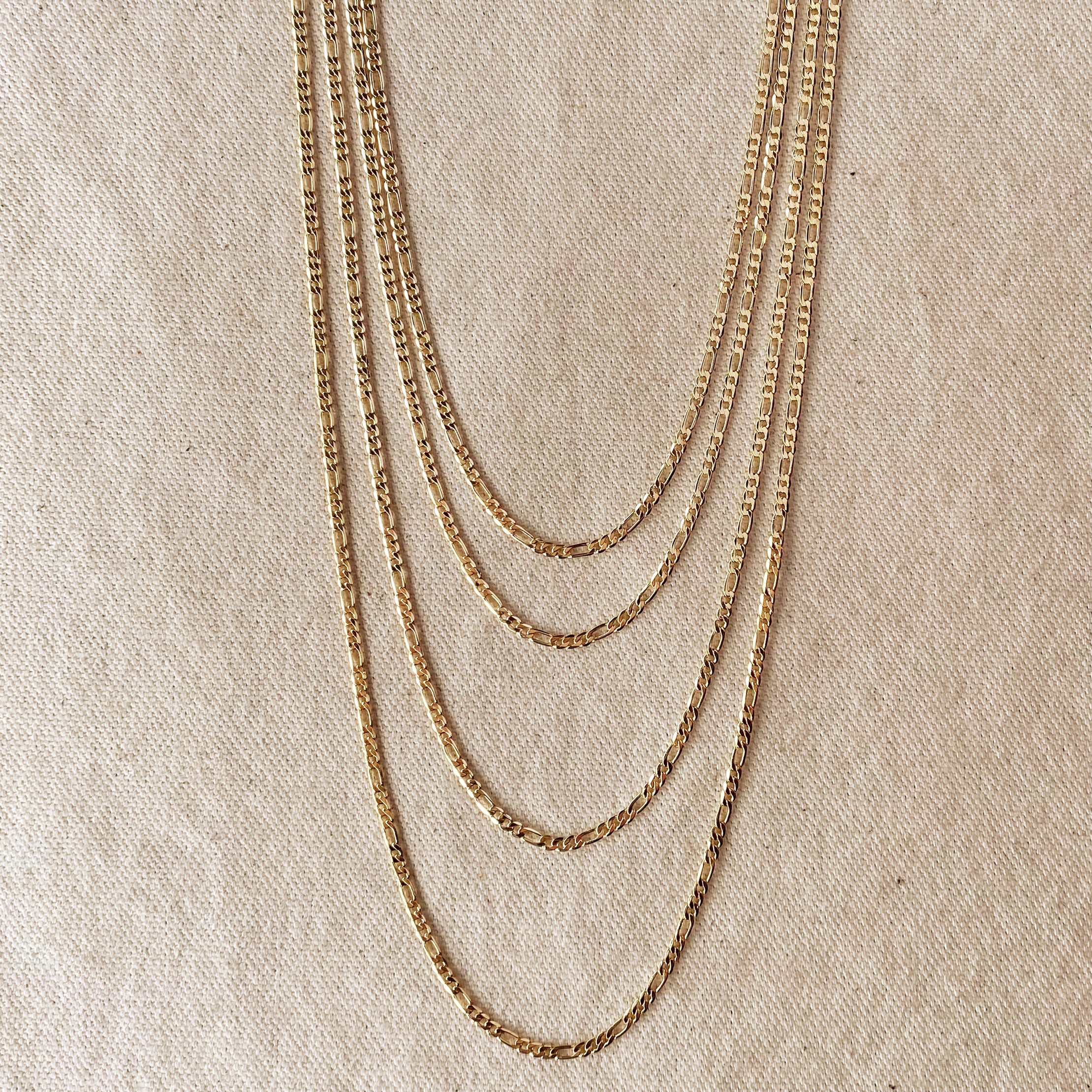18K Gold Filled 2.5mm Flat Figaro Chain Necklace for Men & Women - Perfect for Layering, Gifts, and Everyday Wear