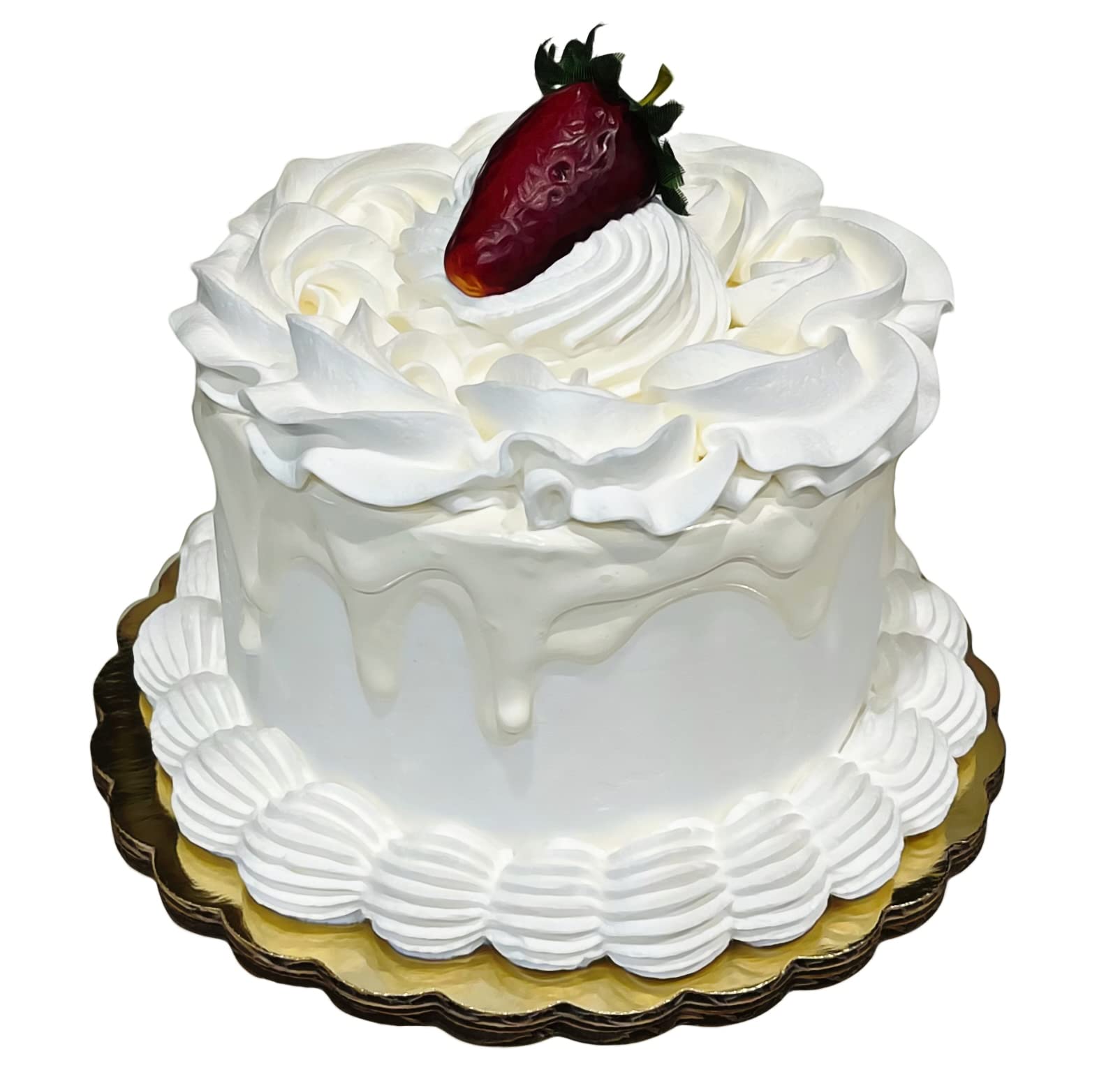 DEZICAKES Fake Cupcakes & Artificial Cake Display - Realistic Faux Dessert Decor for Home, Kitchen & Party Decorations - Vanilla Cake Fake Food for Table Centerpieces & Photo Props
