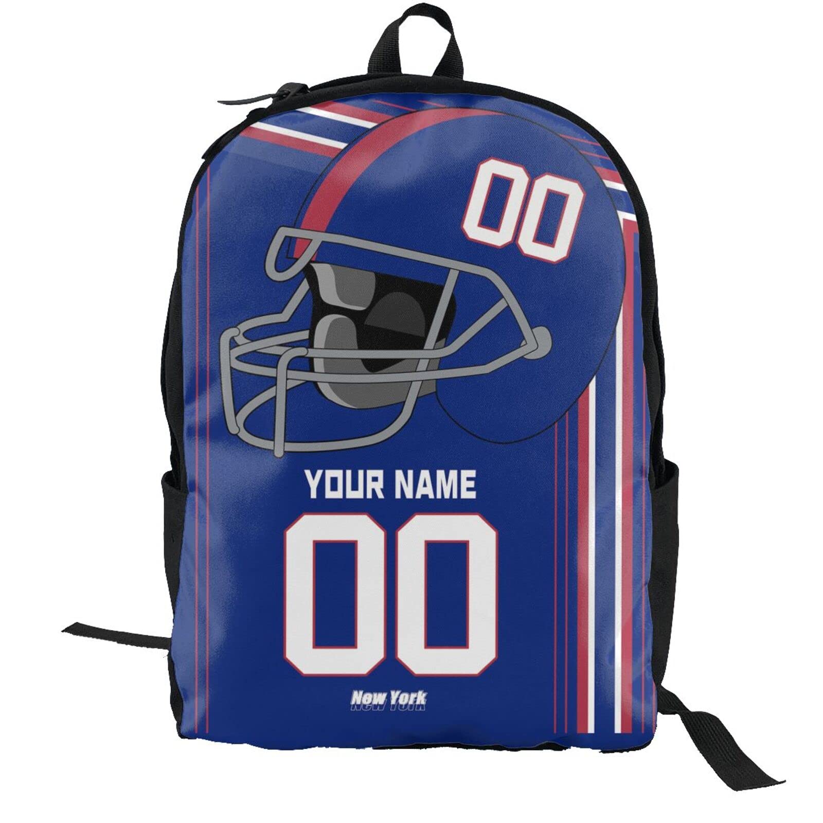 Custom Personalized New York Backpack with Name & Number - Durable Laptop Notebook School Bag for Students & Professionals - Perfect for Work, Travel & College Campus Use