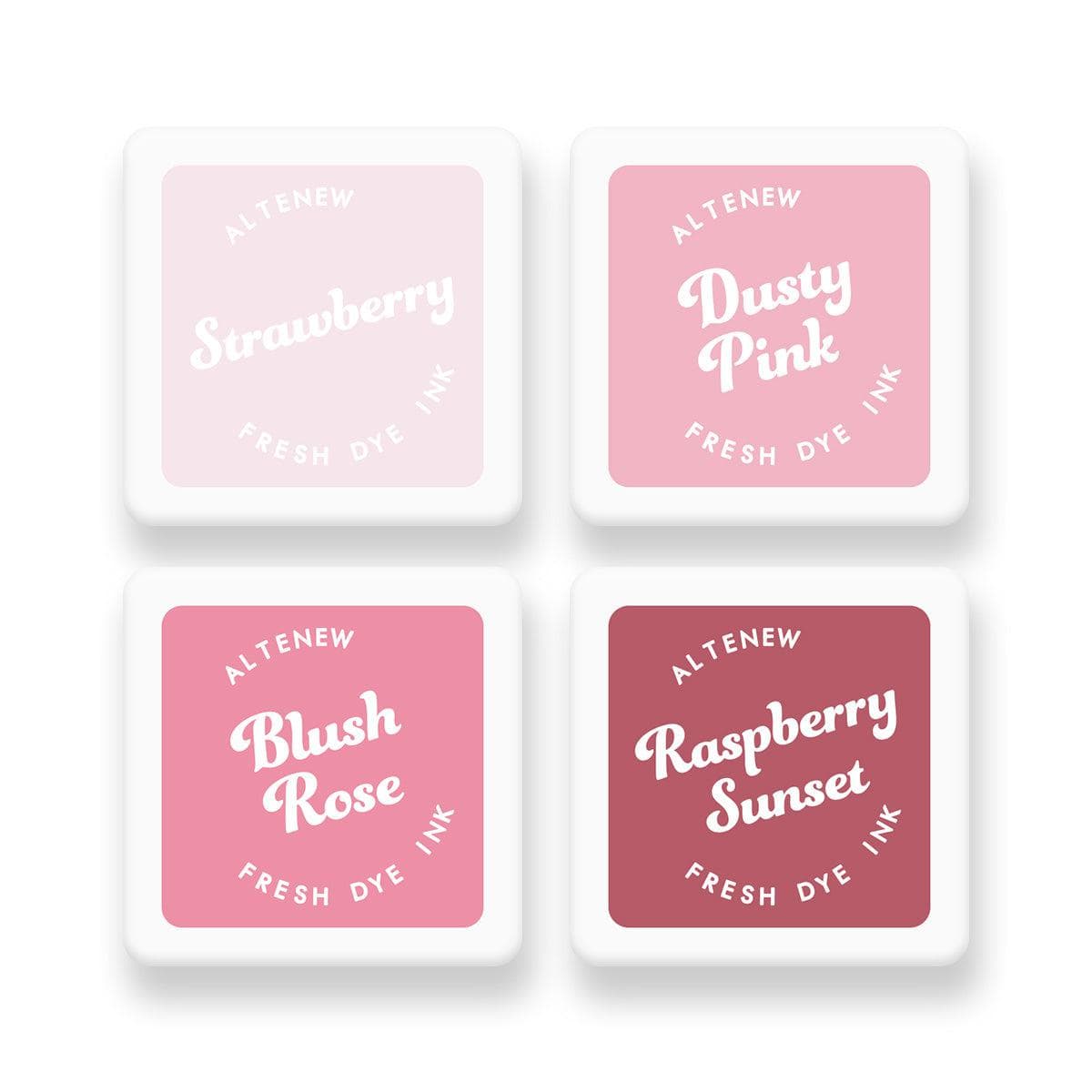 Blushberry Bliss Fresh Dye Ink Mini Cube Set - 12 Vibrant Colors for Card Making, Scrapbooking & DIY Crafts - Perfect for Stamping, Watercolor Effects & Mixed Media Art Projects