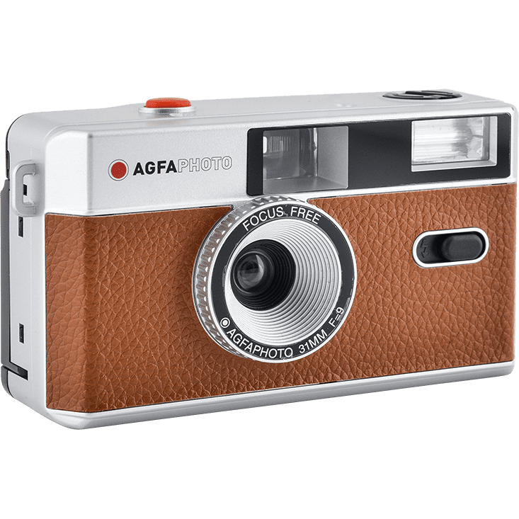 AGFAPHOTO 35mm Reusable Film Camera - Vintage Style Brown Retro Camera for Travel, Parties & Everyday Photography | Perfect Gift for Film Enthusiasts