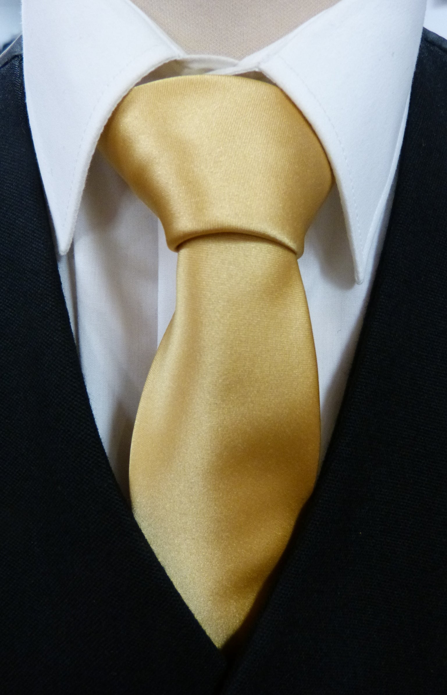 Boys Gold Satin Tie - Elegant Formal Necktie for Kids, Perfect for Weddings, Parties & School Events