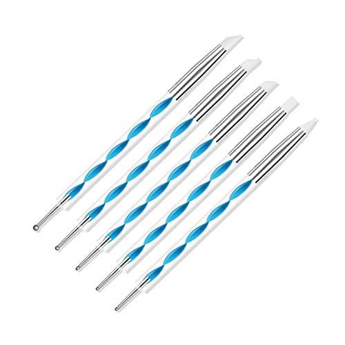 5-Piece Dual-Ended Nail Dotting Pen Set for Gel Polish & Nail Art - Professional Dotting & Painting Tools for DIY Manicures at Home or Salon Use
