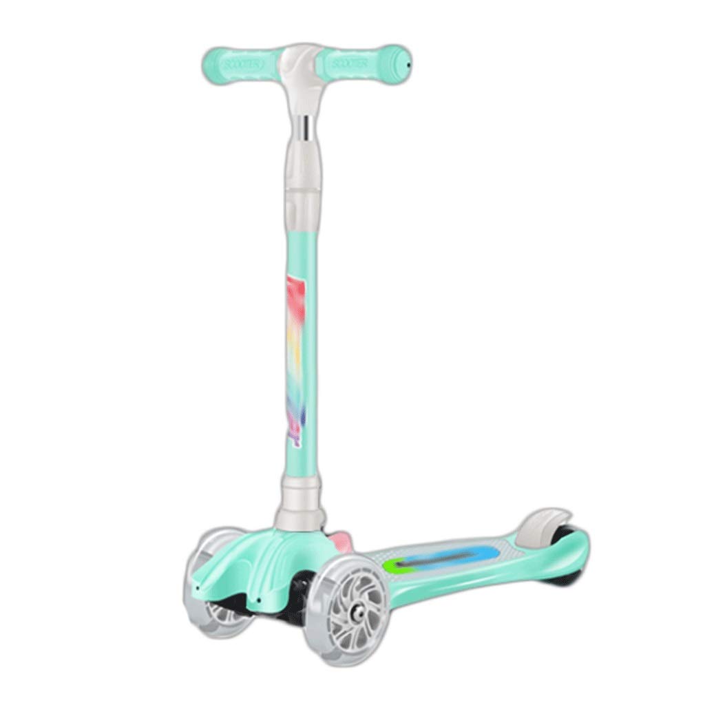 **Adjustable 3-Wheel Kick Scooter for Kids - Lean-to-Steer with Flashing PU Wheels, Blue | Fun & Safe Scooter for Boys & Girls, Perfect for Outdoor Play & Commuting**